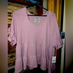 Simply Southern Pink Ruffle Shirt